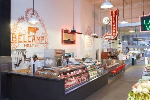 Belcampo Meat Co., butcher shop and restaurant at Grand Central Market, Los Angeles, CA.