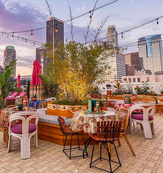 Broken Shaker outdoor dining near Circa apartments in Downtown Los Angeles