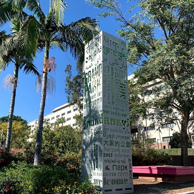 Grand Park picnics near Circa residences in Downtown Los Angeles