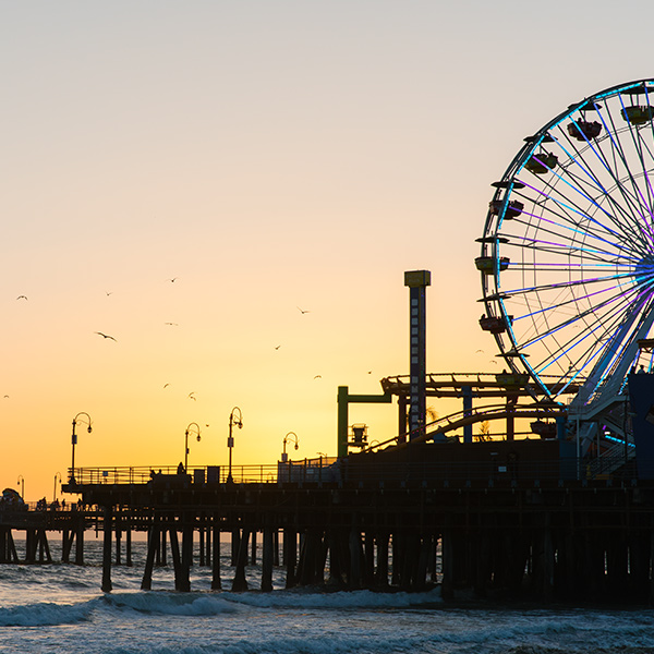 Santa Monica State Beach near Circa residences in Downtown Los Angeles