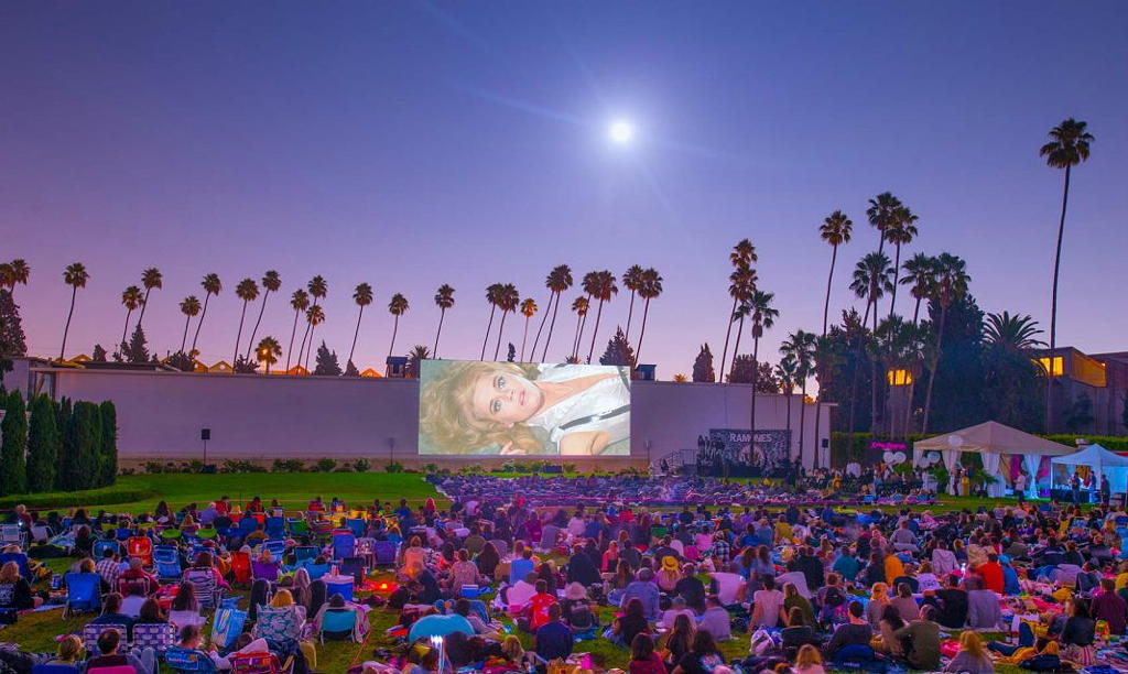 Cinespia outdoor movies near Circa residences in Downtown Los Angeles