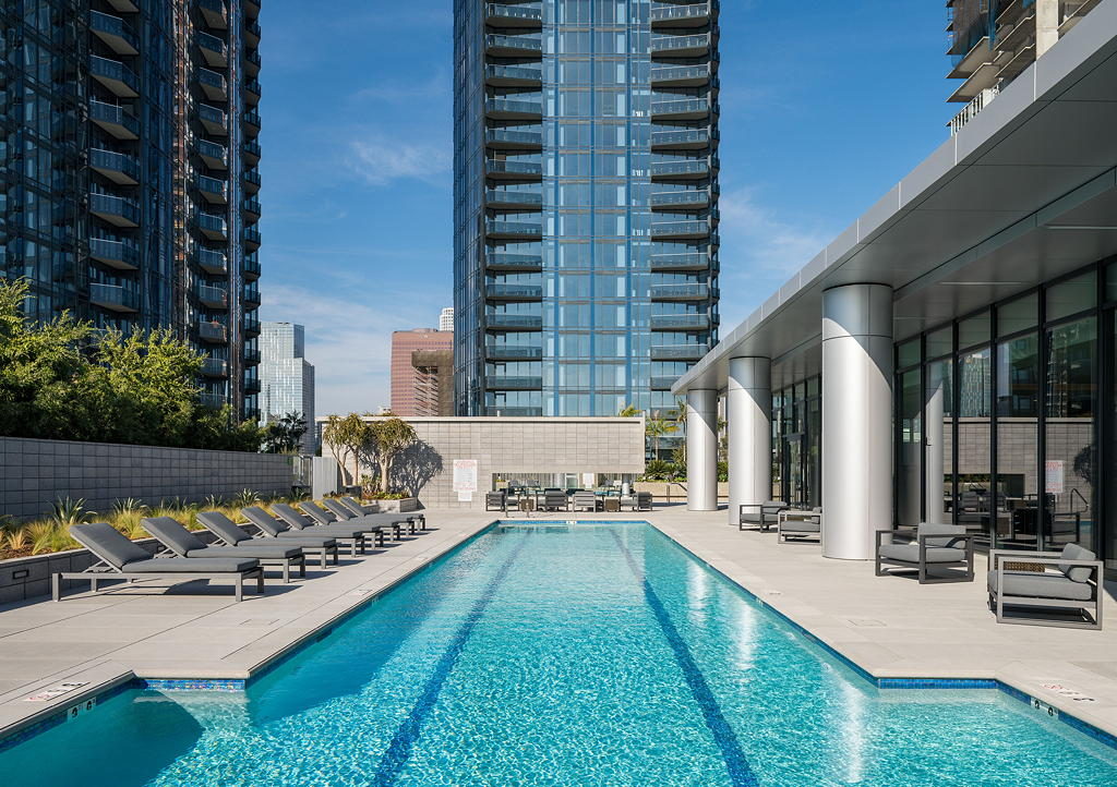 Circa Pool Deck Fourth of July at Circa residences in Downtown Los Angeles