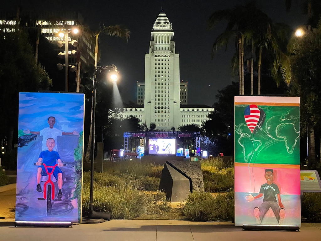 Grand Park art exhibition near Circa residences in Downtown Los Angeles