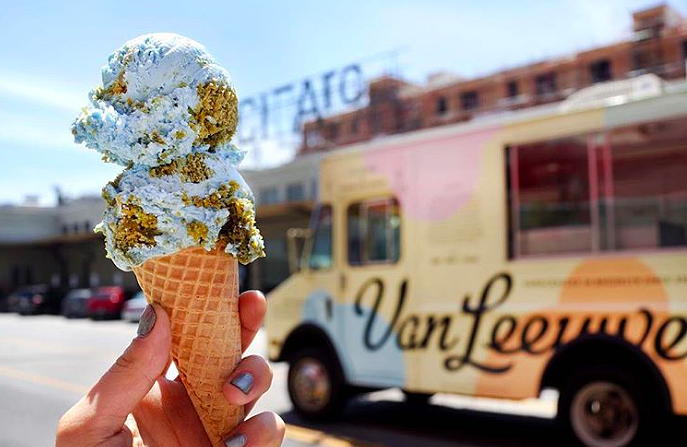 Van Leeuwen ice cream near Circa residences in downtown Los Angeles