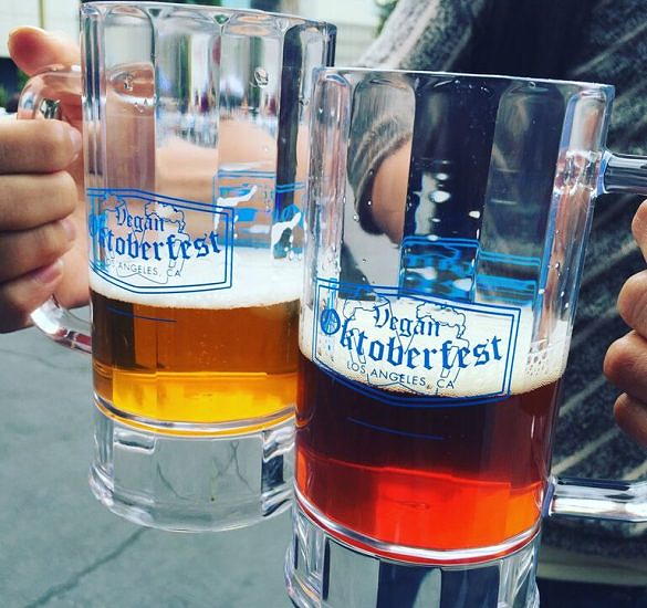 Vegan Oktoberfest near Circa apartments in downtown Los Angeles