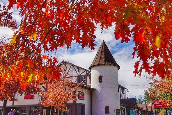 Big Bear Lake fall colors near Circa apartments in Downtown Los Angeles