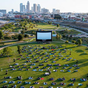 Street Food Cinema outdoor movies near Circa residences in Downtown Los Angeles
