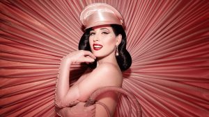 Dita Von Teese NYE Gala Show New Years Eve celebration near Circa residences in Downtown Los Angeles