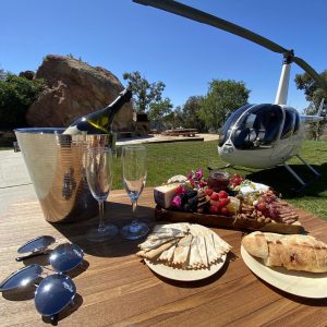 Orbic Air Helicopter Tours Valentine’s Day near Circa residences in Downtown Los Angeles