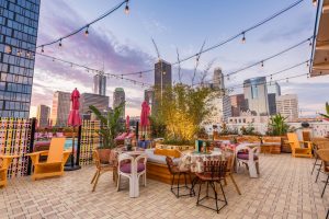 Broken Shaker at Freehand rooftop dining near Circa residences in downtown Los Angeles