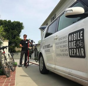 
Hoopty Bikes mobile bike repair near Circa residences in downtown Los Angeles   