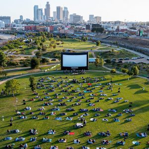 Street Food Cinema outdoor movies near Circa residences in downtown Los Angeles