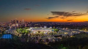 Dodger Stadium outdoor movies near Circa residences in downtown Los Angeles