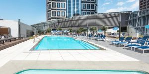 InterContinental Hotel rooftop oasis near Circa residences in downtown Los Angeles