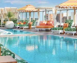 LEVEL 8 Golden Daze Pool Parties rooftop oasis near Circa residences in downtown Los Angeles