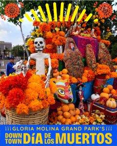 Gloria Molina Grand Park’s Downtown Día de los Muertos Halloween event near Circa residences in Downtown Los Angeles
