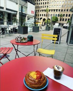 Café Balzac coffee shop at The Bloc near Circa residences in downtown Los Angeles
