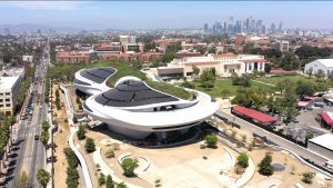 Lucas Museum of Narrative Art near Circa residences in downtown Los Angeles