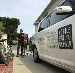 Hoopty Bikes mobile bike repair near Circa residences in downtown Los Angeles