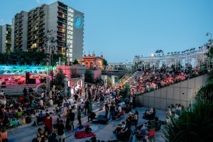 Grand Performances music under the stars near Circa residences in downtown Los Angeles  