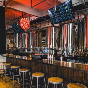 Arts District Brewing Co sports bar near Circa residences in Downtown Los Angeles